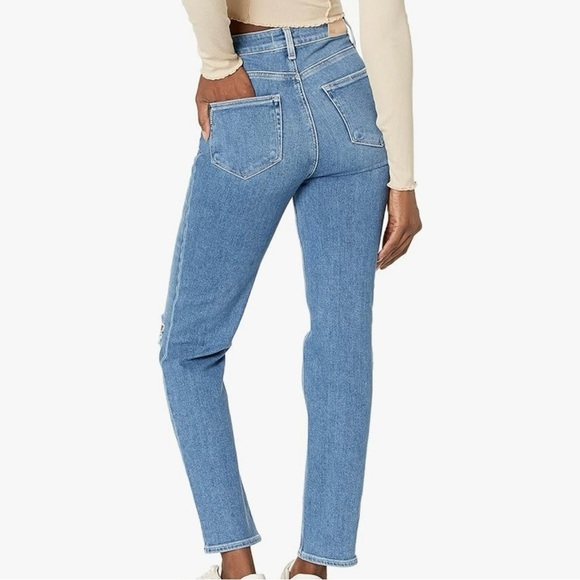 PAIGE Stella High Rise Straight Leg Jeans in Filmore Destructed Wash Size 26 - Picture 2 of 10